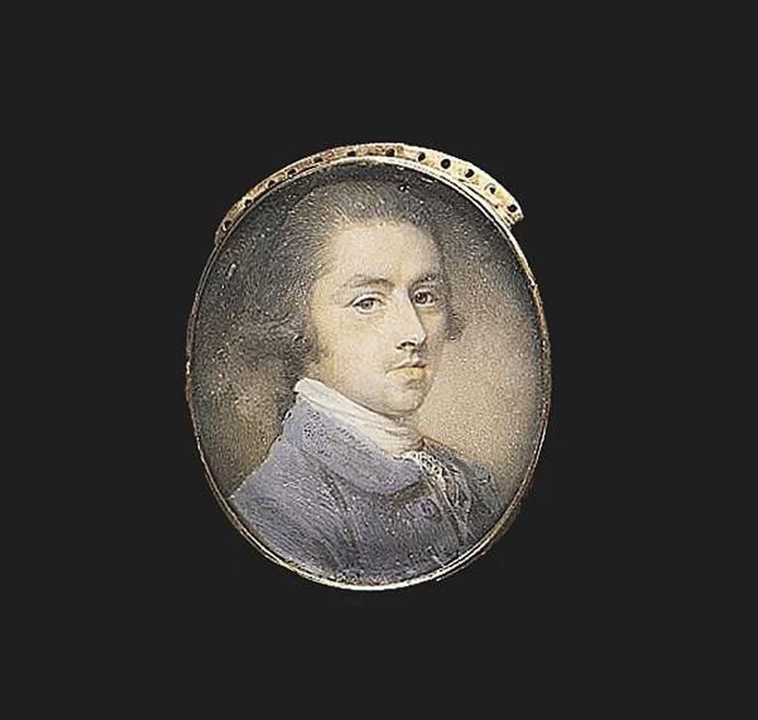 Ritratto di un Gentiluomo, indossa cappotto lilla, panciotto abbinato e cravatta bianca